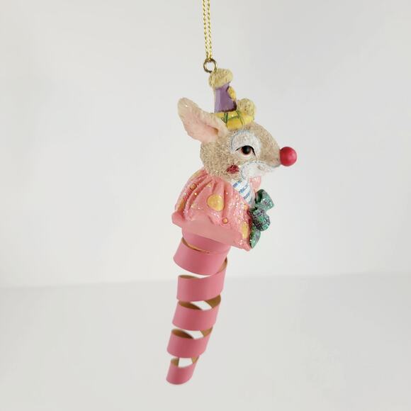 Clown Rabbit Circus Spiral Christmas Ornament - Picture 2 of 4